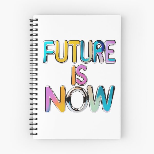 Item preview, Future Is Now – Chrome Text Y2K Retro Typography designed and sold by Pixel--Threads.