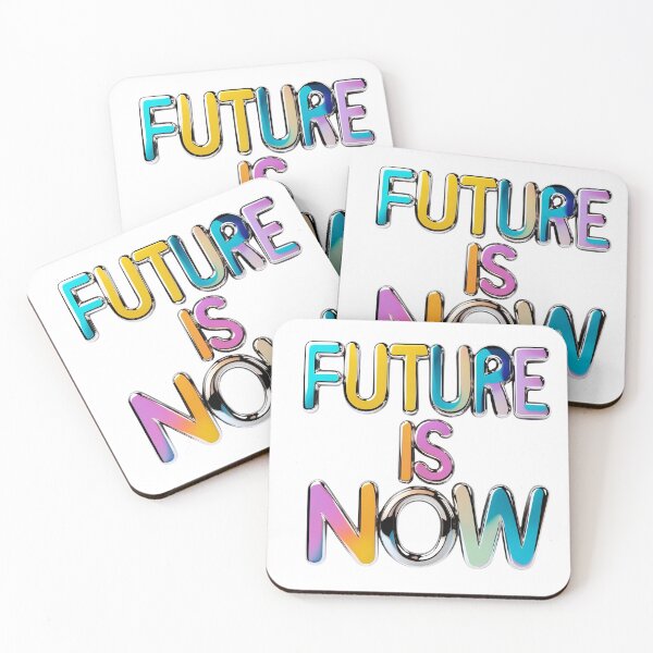 Item preview, Future Is Now – Chrome Text Y2K Retro Typography designed and sold by Pixel--Threads.