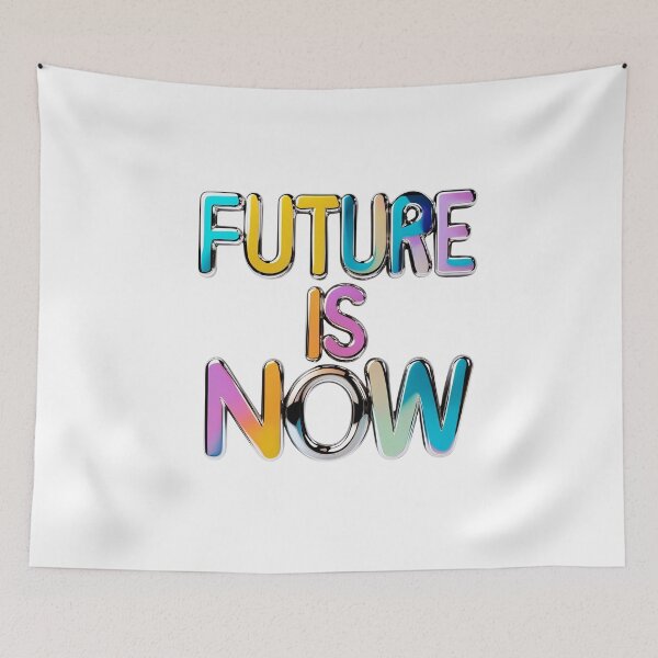Item preview, Future Is Now – Chrome Text Y2K Retro Typography designed and sold by Pixel--Threads.