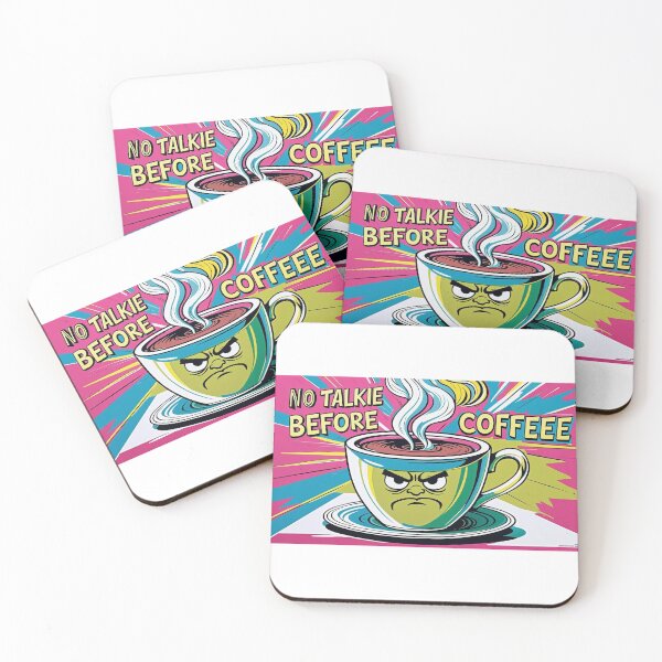 Item preview, No Talkie Before Coffee Funny Sarcastic Pop Art Design designed and sold by MockingMerch.