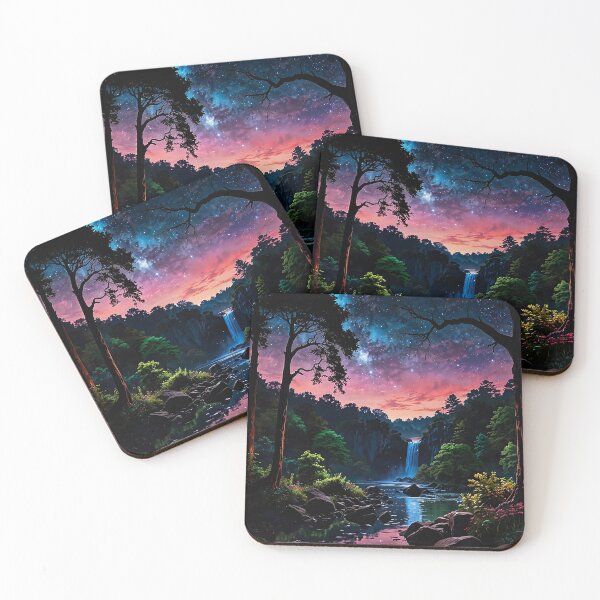 Item preview, Starry night at the waterfall designed and sold by PixelParadies.