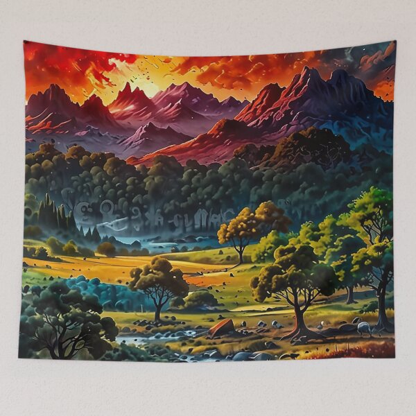 Item preview, Valley under the blazing sky designed and sold by PixelParadies.