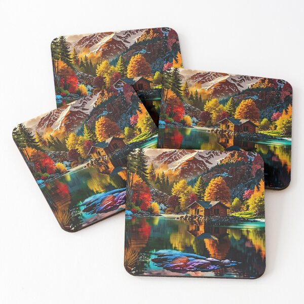 Item preview, The lonely hut by the mountain lake designed and sold by PixelParadies.