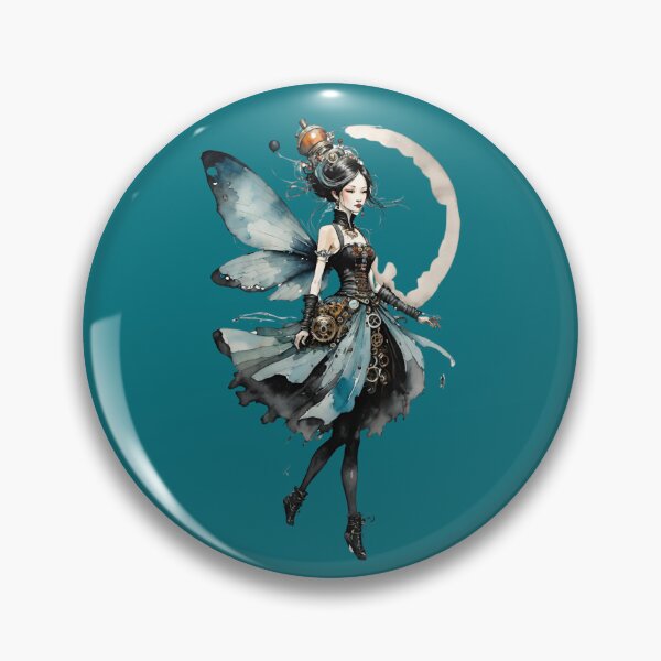 Item preview, Fairy or elf as steampunk blue black dainty designed and sold by IHImage.