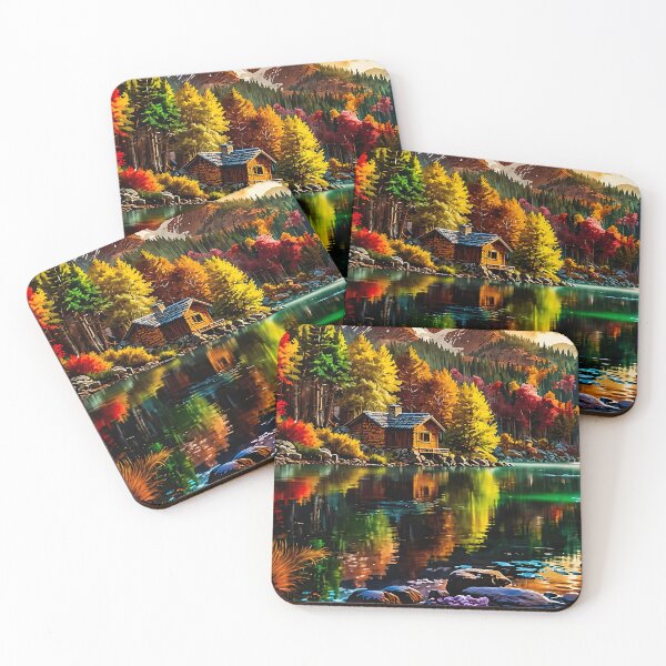 Item preview, Autumn reflection at the mountain lake designed and sold by PixelParadies.