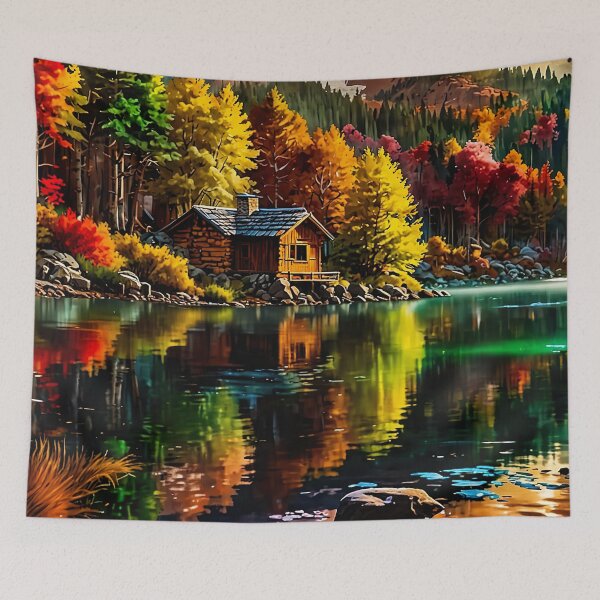 Item preview, Autumn reflection at the mountain lake designed and sold by PixelParadies.