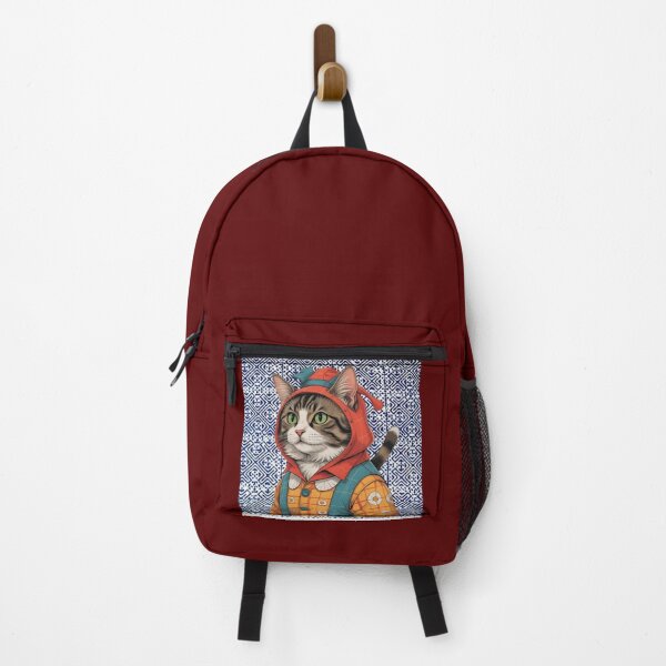 Item preview, Orange Cat Energy – Playful Feline & Indigo Hmong Tribal Art designed and sold by PimTribe.