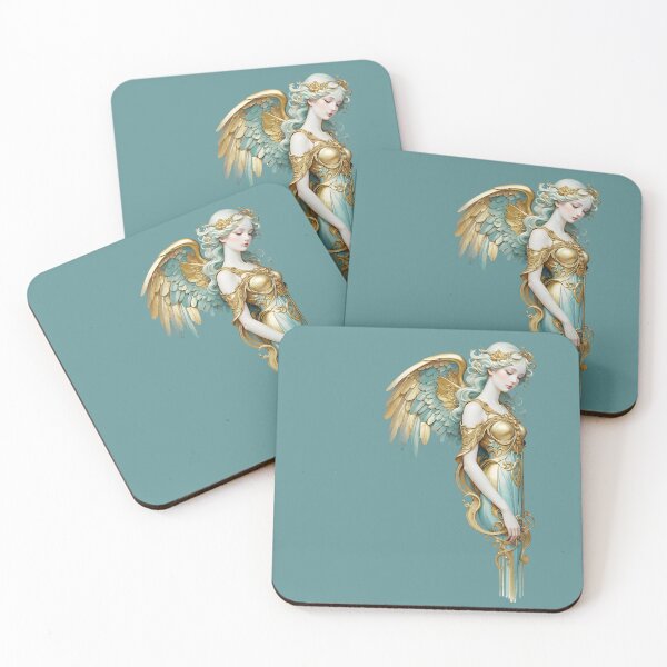 Item preview, grandson figure delicate gold light blue romantic designed and sold by IHImage.