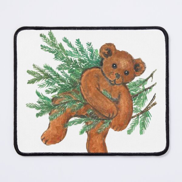 Item preview, Vintage Teddy Bear with Evergreen Branches designed and sold by Storybook-Illustrations.