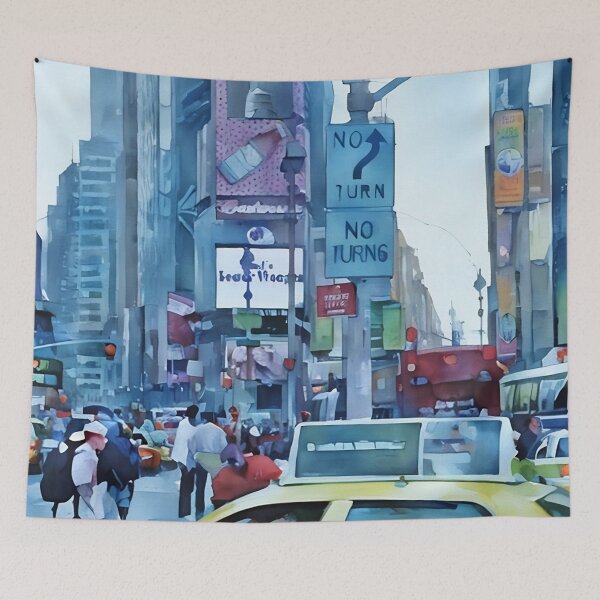 Item preview, No Turning at Times Square designed and sold by RCWatercolours.
