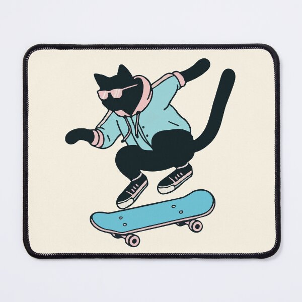 Item preview, Skateboarding Black Cat  designed and sold by Gkinoki.