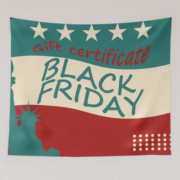 Item preview, Retro Black Friday Gift Certificate Design with Statue of Liberty designed and sold by CheriTanya.