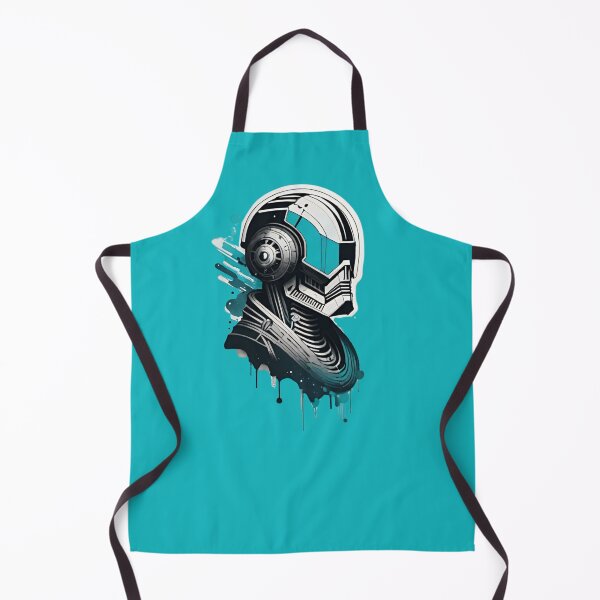 Item preview, robot futuristic turquoise science fiction figure graffiti designed and sold by IHImage.