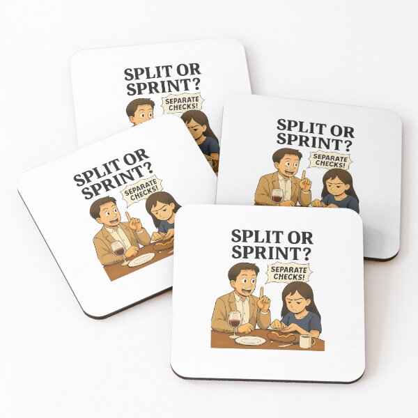 Item preview, Split or Sprint? – Funny German-Style Bill Sharing Cartoon Design designed and sold by Aucia.