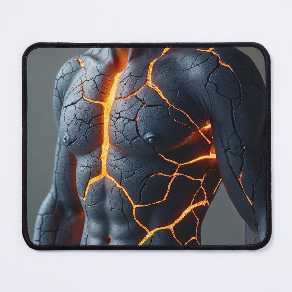 Item preview, Futuristic Male Torso With Cracked Stone Skin designed and sold by sneidere9dace.