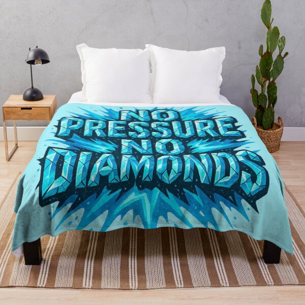 Item preview, No Pressure No Diamonds – Crystal Graffiti Typography designed and sold by RedHow.