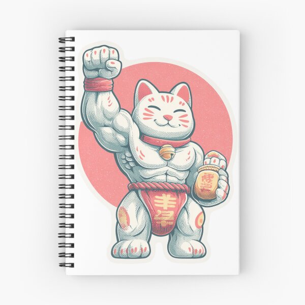 Item preview, Muscle Maneki Neko Sticker | Lucky Buff Cat designed and sold by Renzoxr.