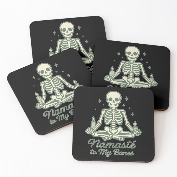 Item preview, Namasté to My Bones – Spooky Yoga Skeleton designed and sold by MarCinu Art.