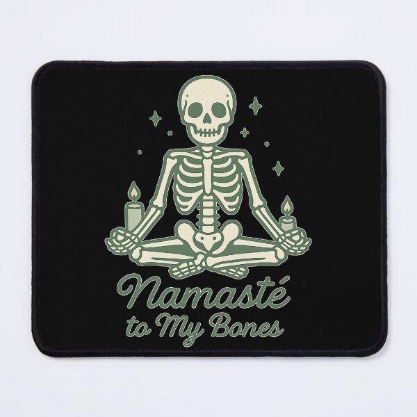 Item preview, Namasté to My Bones – Spooky Yoga Skeleton designed and sold by MarCinu Art.