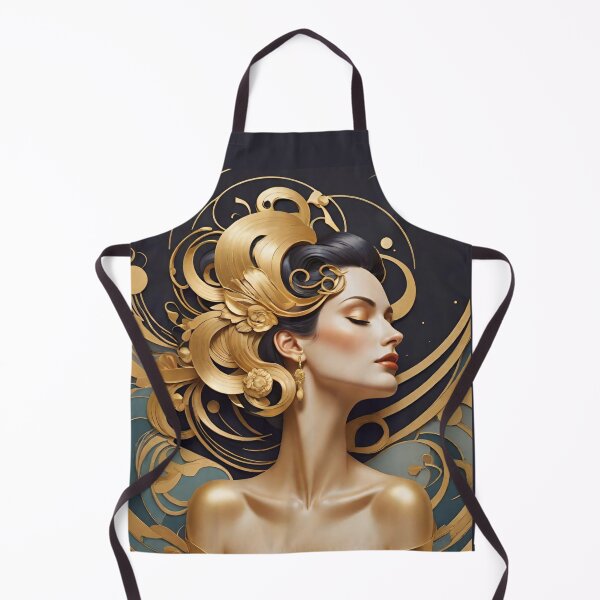 Item preview, Woman portrait in blue and gold dreamy and romantic designed and sold by IHImage.