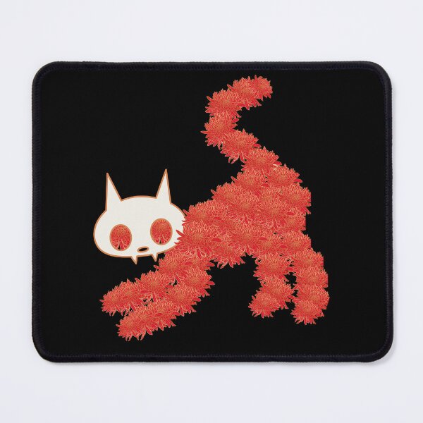 Item preview, Spooky Cute Cat Skeleton with Orange Flowers designed and sold by SunandShade.