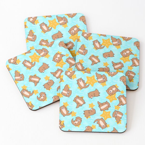 Item preview, Cute Otters with Starfish | Kawaii Ocean Animal  designed and sold by MoonberryMagic.