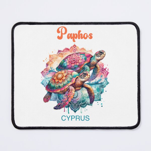 Item preview, Colorful Mandala Sea Turtle - Paphos, Cyprus Ocean Art designed and sold by SimoesArtistry.