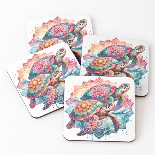 Item preview, Colorful Mandala Sea Turtle - Paphos, Cyprus Ocean Art designed and sold by SimoesArtistry.