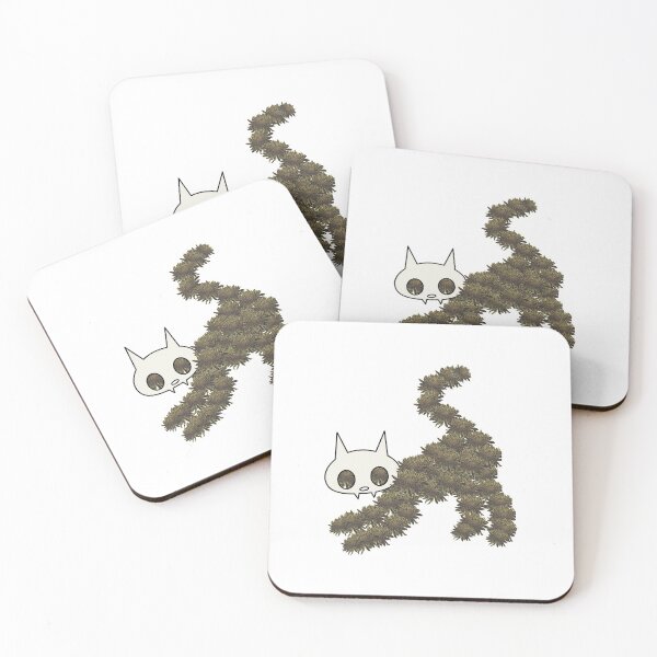 Item preview, Spooky Cute Cat Skeleton with Black Flowers designed and sold by SunandShade.