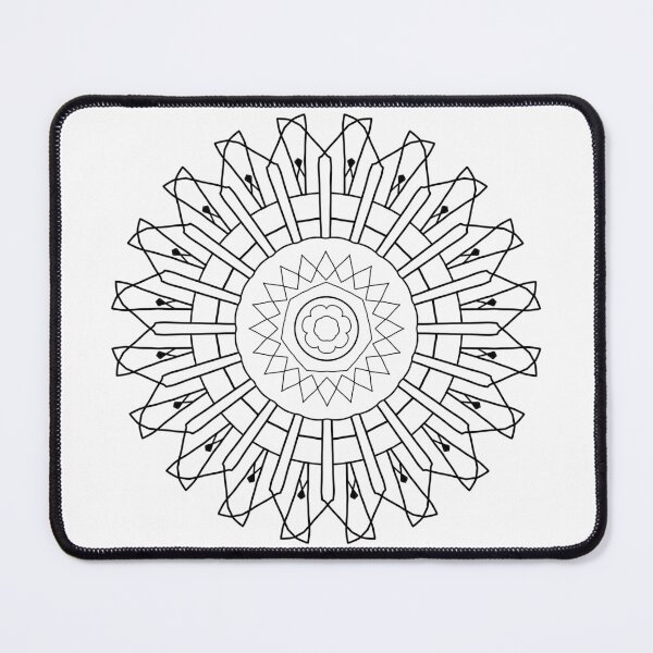 Aperçu de l'œuvre Mandala noir et blanc créée et vendue par SunsetFirefly.