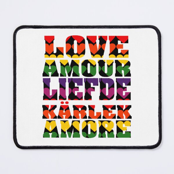 Item preview, Love in Many Languages Hearts Dark Rainbow designed and sold by ValeriesGallery.