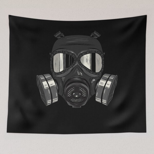 Item preview, Gas Mask Illustration | Dark Aesthetic Survival Design designed and sold by mayadesignshop.