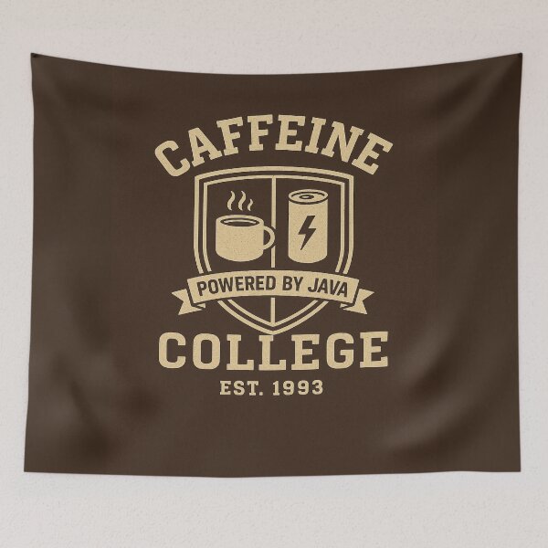 Item preview, Caffeine College – Funny Fake University Coffee Lover Retro Crest Design designed and sold by Rest Babe.