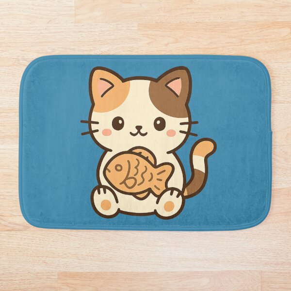 Artikelvorschau, Kawaii Calico Cat mit Taiyaki – Süße Snackzeit entworfen und verkauft von © Zenscape Studio 2025.