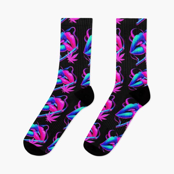 Item preview, Neon Lips Smoking Weed 420 Sexy Stoner Gifts  designed and sold by FestDrip.