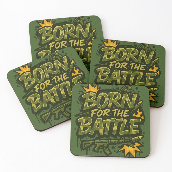 Item preview, Born for the Battle – Military Graffiti Camo Typography Art designed and sold by RedHow.