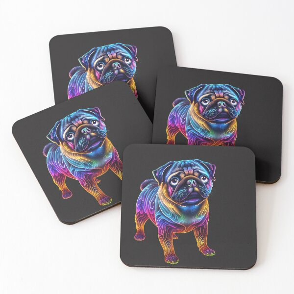 Item preview, Neon Pug Digital Art – Psychedelic Glow Dog Illustration designed and sold by WHDProduction45.