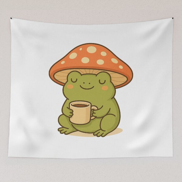 Item preview, Cute Frog Sticker – Kawaii Cottagecore Frog Aesthetic Design designed and sold by RouniBoutique.