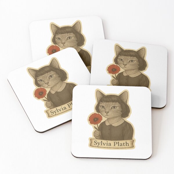 Item preview, Sylvia Plath – Vintage Literary Cat Portrait designed and sold by Lavoretty.