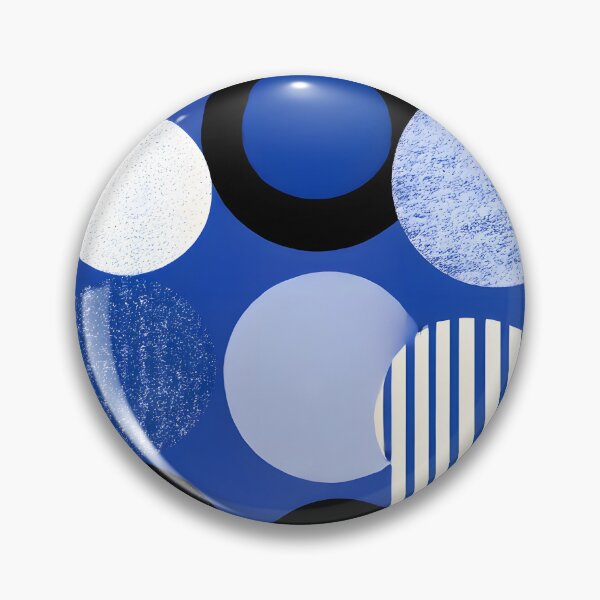 Item preview, Retro-futuristic minimalist pattern blue black white circles designed and sold by Velvetcosmonova.