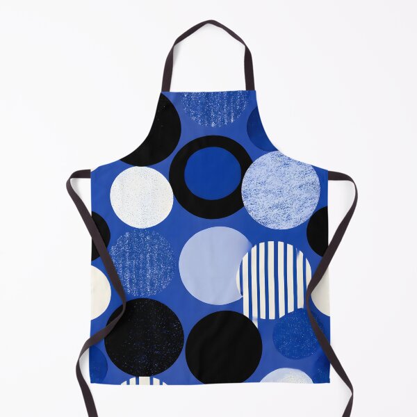 Item preview, Retro-futuristic minimalist pattern blue black white circles designed and sold by Velvetcosmonova.