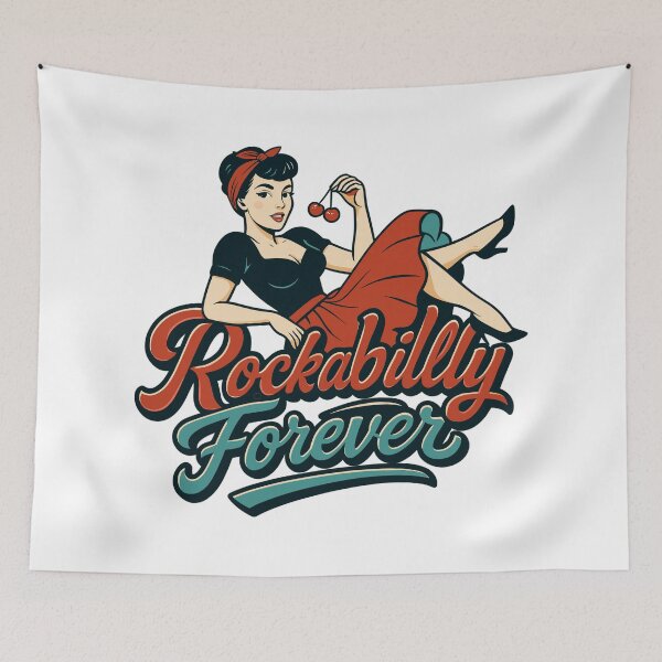 Item preview, Rockabilly forever cherries woman 50s gift designed and sold by Pineapple-Tree.