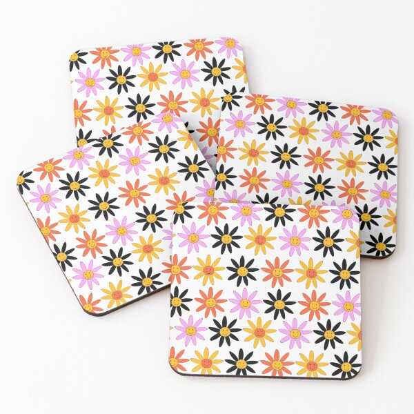 Item preview, Retro 1960's Smiley Face Flowers Colorful Design Pattern designed and sold by DEC02.