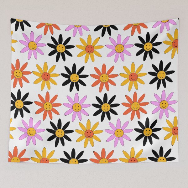 Item preview, Retro 1960's Smiley Face Flowers Colorful Design Pattern designed and sold by DEC02.