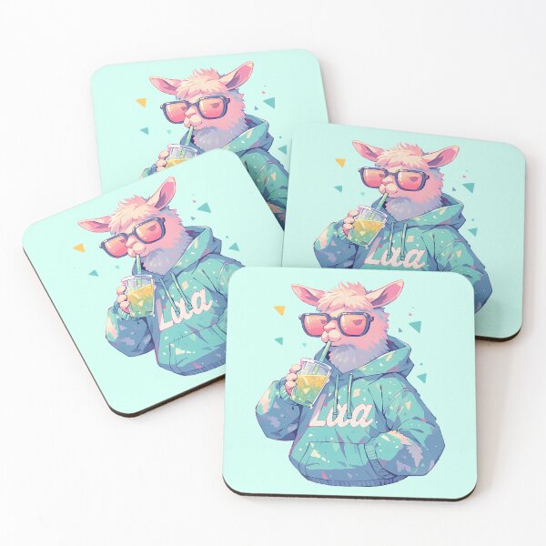 Item preview, Cool Llama with Boba Iced Tea designed and sold by WoollenLlama.