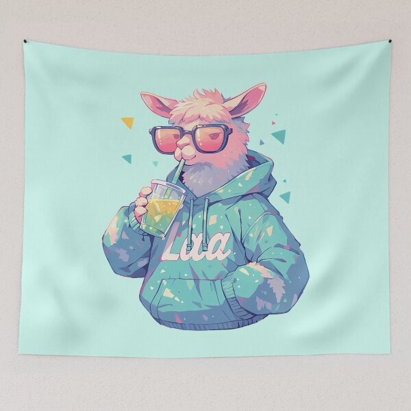 Item preview, Cool Llama with Boba Iced Tea designed and sold by WoollenLlama.