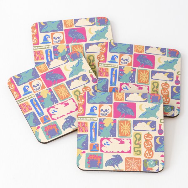 Item preview, Pop of Color Halloween Bright Modern Hand Drawn Repeating Pattern designed and sold by permare.