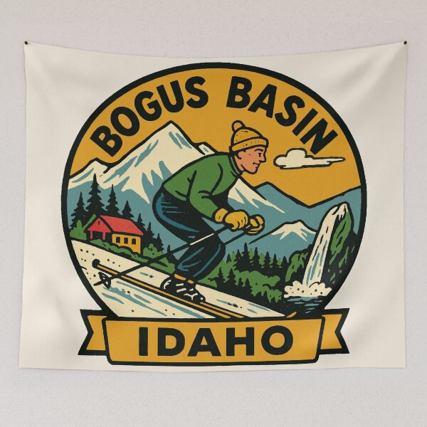 Item preview, Bogus Basin Idaho Vintage Ski Travel Decal designed and sold by Decal Mania.