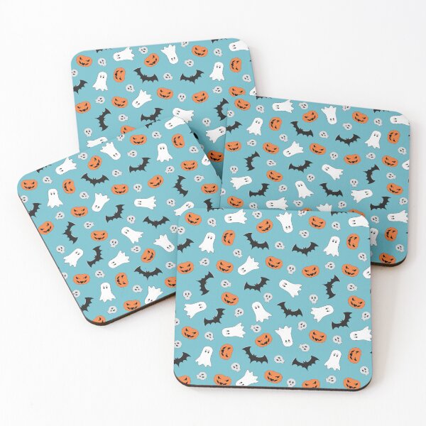 Item preview, Halloween In Blue With Patterned Pumpkin, Ghost, Bats, And Skeletons designed and sold by JosueShop101.