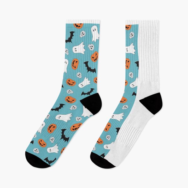 Item preview, Halloween In Blue With Patterned Pumpkin, Ghost, Bats, And Skeletons designed and sold by JosueShop101.